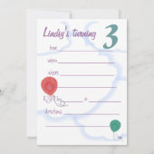 誕生日パーティーの招待を変更する 招待状 (裏面)