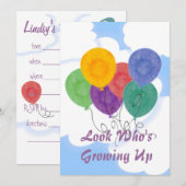 誕生日パーティーの招待を変更する 招待状 (正面/裏面)