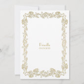 誕生日パーティーの招待アールデコ，女性，ホワイトゴル 招待状 (裏面)