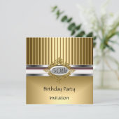 誕生日パーティーの招待エレガント金ゴールド 招待状 (スタンド正面)