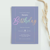 誕生日パーティーの招待カード |レインボーカラー 招待状