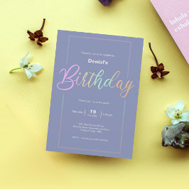 誕生日パーティーの招待カード |レインボーカラー 招待状