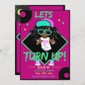 誕生日パーティーの招待カード(女の子)を表示する 招待状 (正面/裏面)