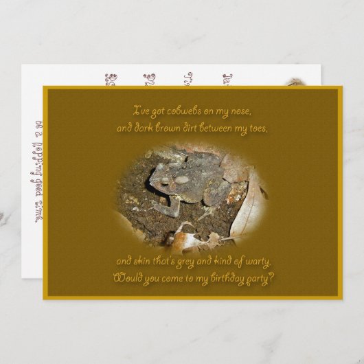 誕生日パーティーの招待コモン・トッド 招待状 (正面/裏面)