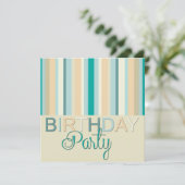 誕生日パーティーの招待ストライプ 招待状 (スタンド正面)