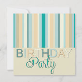 誕生日パーティーの招待ストライプ 招待状 (正面)