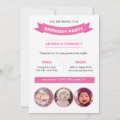 誕生日パーティーの招待テンプレート 招待状 (裏面)