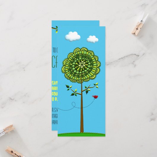 誕生日パーティーの招待テンプレート 招待状 (正面/裏面インサイチュ)