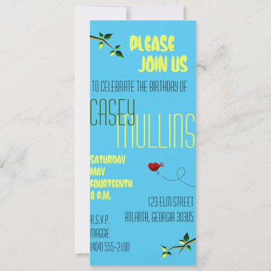 誕生日パーティーの招待テンプレート 招待状 (裏面)