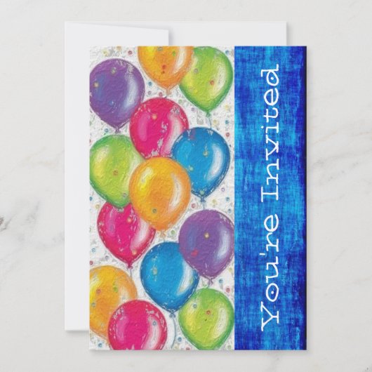 誕生日パーティーの招待テンプレート 招待状 (正面)