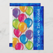 誕生日パーティーの招待テンプレート 招待状 (正面/裏面)