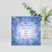 誕生日パーティーの招待フェアリー青 招待状 (スタンド正面)