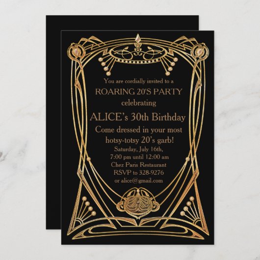 誕生日パーティーの招待任意の年齢 招待状 (正面/裏面)