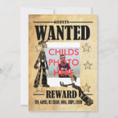 誕生日パーティーの招待子供がフォトカードを欲しがる 招待状 (正面)