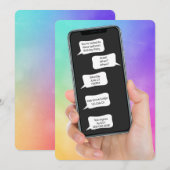 誕生日パーティーの招待状のテキスト バブル 招待状 (正面/裏面)