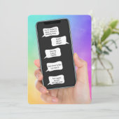 誕生日パーティーの招待状のテキスト バブル 招待状 (スタンド正面)