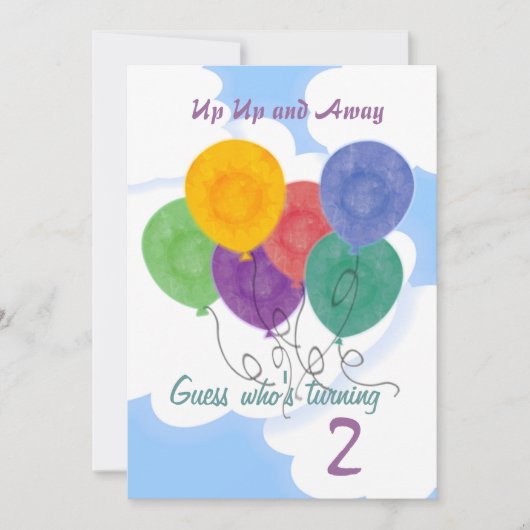 誕生日パーティーの招待状の変更 招待状 (正面)