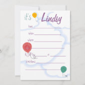 誕生日パーティーの招待状の変更 招待状 (裏面)