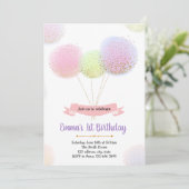 誕生日パーティーの招待状をバルーンで表示 招待状 (スタンド正面)