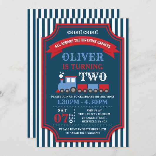 誕生日パーティーの招待状を作成する 招待状 (正面/裏面)