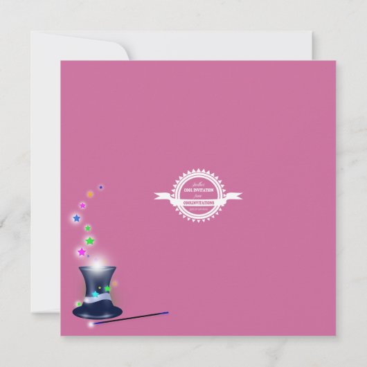 誕生日パーティーの招待状を持つ魔法の魔術師 招待状 (裏面)