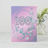誕生日パーティーの招待状100歳 招待状 (スタンド正面)