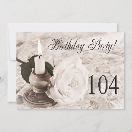 誕生日パーティーの招待状104歳 招待状 (正面)