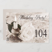 誕生日パーティーの招待状104歳 招待状 (正面/裏面)