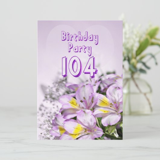 誕生日パーティーの招待状104歳 招待状 (スタンド正面)