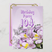 誕生日パーティーの招待状104歳 招待状 (正面/裏面)