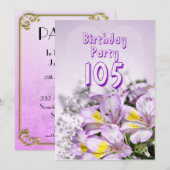 誕生日パーティーの招待状105歳 招待状 (正面/裏面)