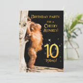 誕生日パーティーの招待状10 オランウータン付き 招待状 (スタンド正面)
