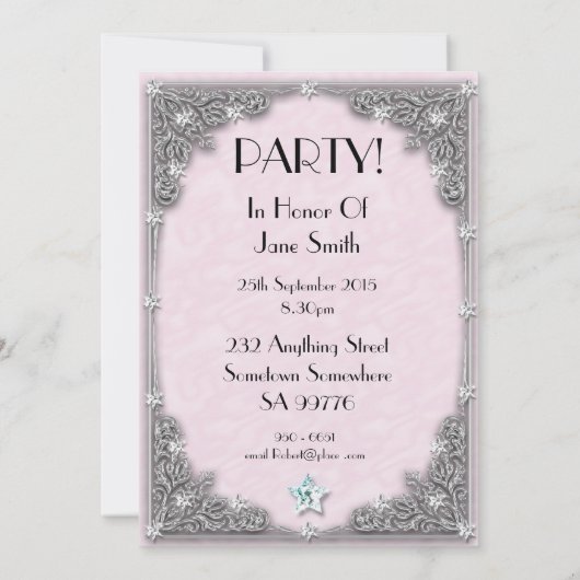 誕生日パーティーの招待状15歳 招待状 (裏面)