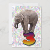 誕生日パーティーの招待状3、ハッピーゾウと 招待状 (正面)