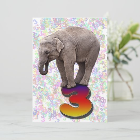 誕生日パーティーの招待状3、ハッピーゾウと 招待状 (スタンド正面)