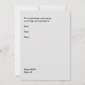 誕生日パーティーの招待状40歳の誕生日の女性 招待状 (裏面)