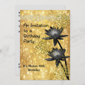 誕生日パーティーの招待状40歳の誕生日の女性 招待状 (正面/裏面)