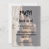 誕生日パーティーの招待状4、オランウータンと 招待状 (裏面)