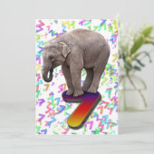 誕生日パーティーの招待状7、ハッピーゾウと 招待状 (スタンド正面)
