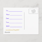 誕生日パーティーの招待状、カラフルドット、はがき インビテーションポストカード (裏面)