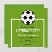 誕生日パーティーの招待状 - サッカー場 招待状 (正面/裏面)