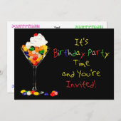 誕生日パーティーの招待状 , サンデーゼリービーンズ 招待状 (正面/裏面)