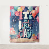 誕生日パーティーの招待状 タペストリー (正面)