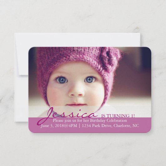 誕生日パーティーの招待状|ターニング1! 招待状 (正面)