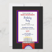 誕生日パーティーの招待状、ビール/ソーダカン&キャンドル 招待状 (裏面)