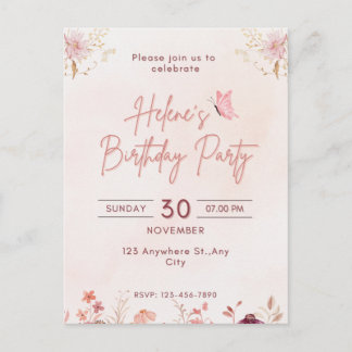 誕生日パーティーの招待状 ポストカード