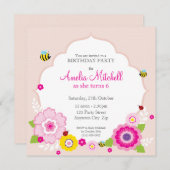 誕生日パーティーの招待状 :: 庭の花３ 招待状 (正面/裏面)