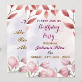 誕生日パーティーの招待状 招待状 (正面/裏面)