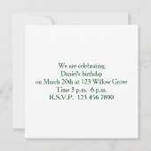 誕生日パーティーの招待状 招待状 (裏面)