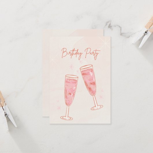 誕生日パーティーの招待状 招待状 (正面/裏面インサイチュ)